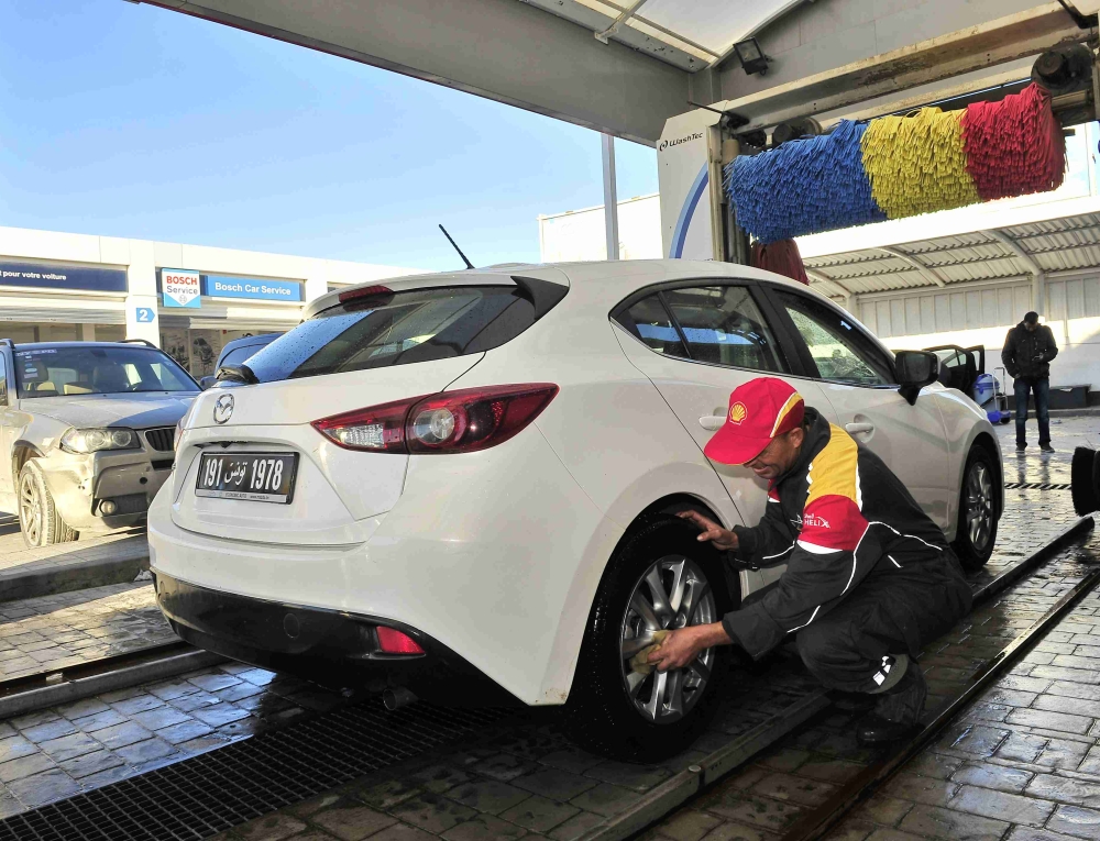 car at service station