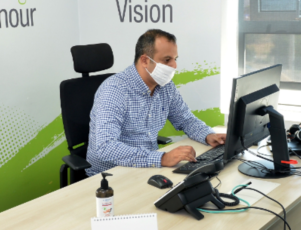 man working in his office